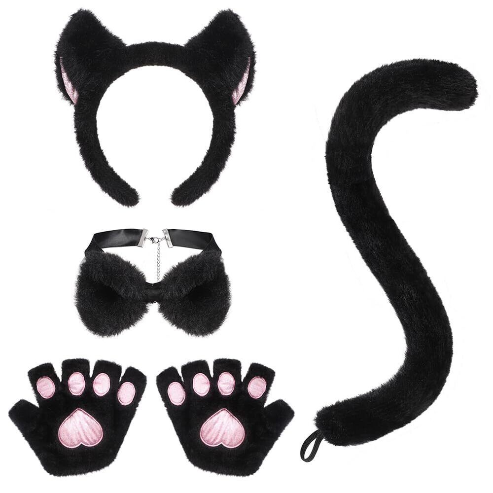 1562 Adorable Cat Cosplay Set Cute Cat Ears Headband Tail